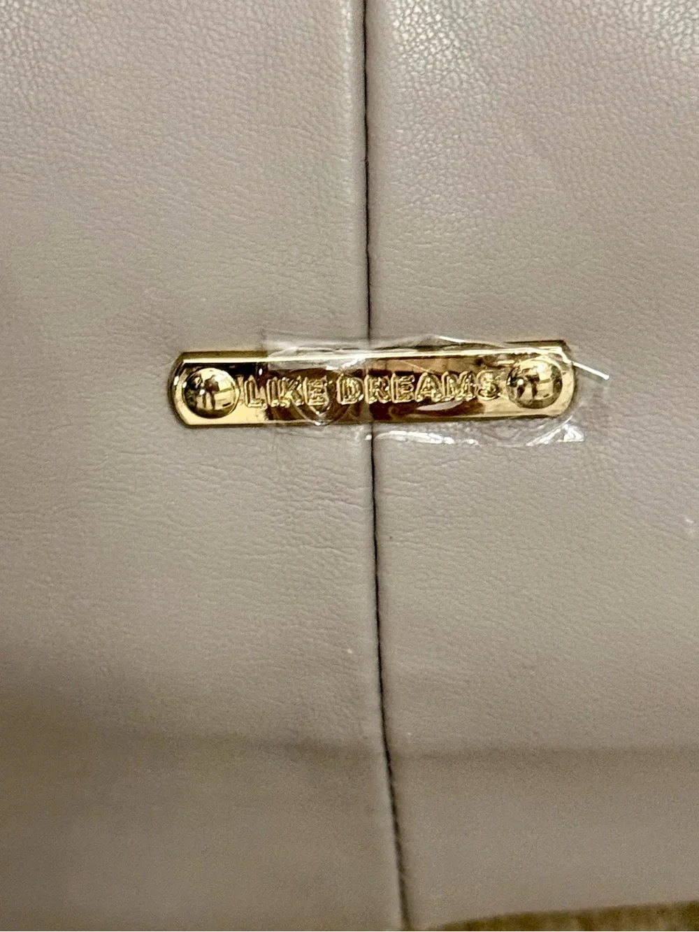 LIKE DREAMS Gray Crescent Hobo Shoulder Bag Gold Hardware Zip
